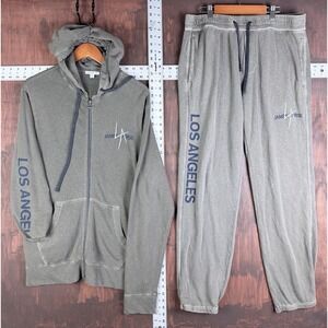 James Perse x Los Angeles Cotton Sweatsuit Platoon Pigment Hoodie + Pants Mens 3